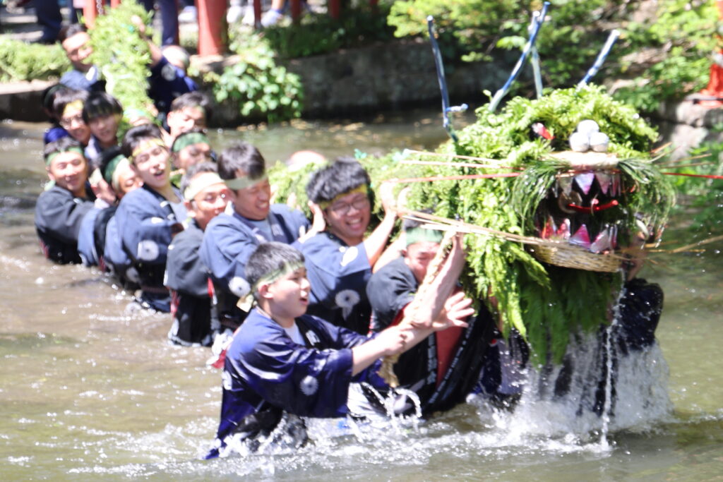 手づくり大蛇で豊穣祈願　間々田のじゃがまいた